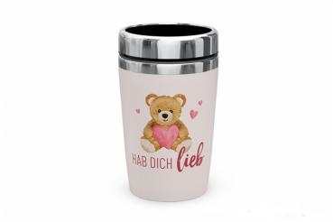 LaVida Thermobecher to go - "Teddy - Hab dich lieb", Kaffeebecher, 240 ml